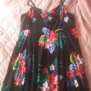 Old Navy Black Floral Print Sundress